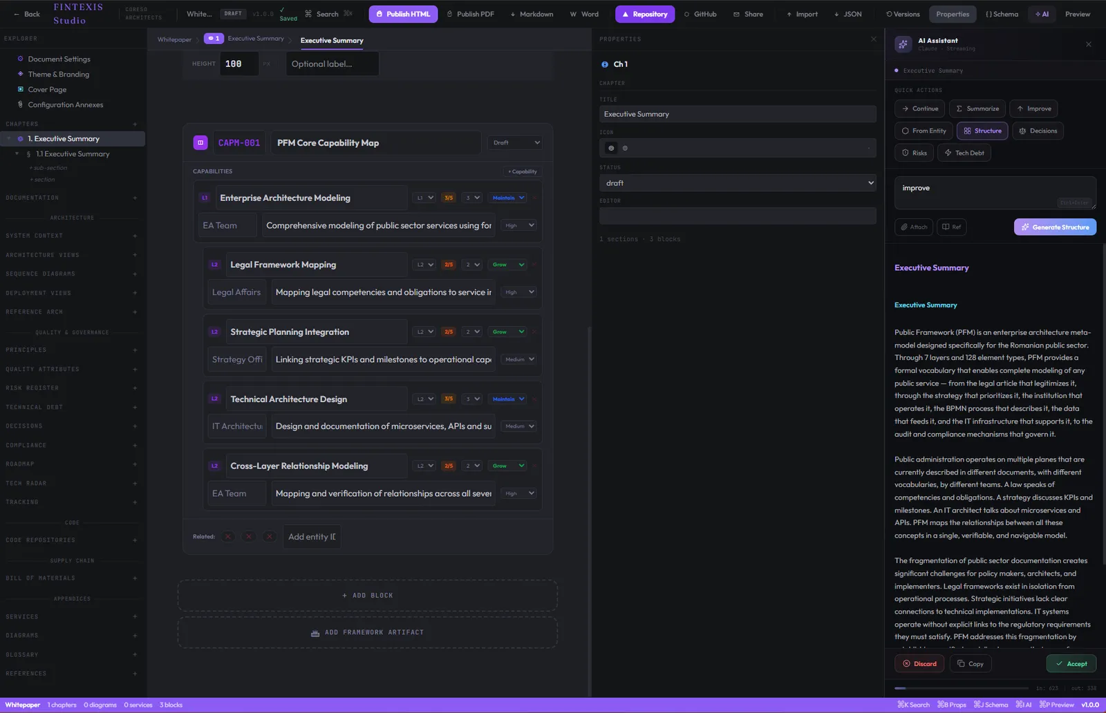 AI authoring panel