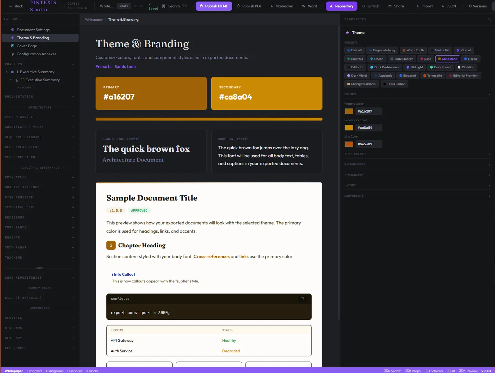 Document theming